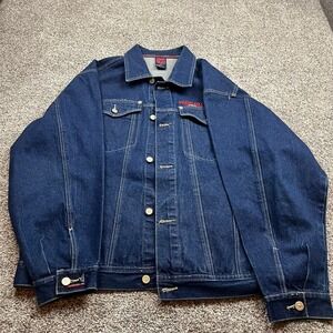Pure Playaz P16 Series Denim Jacket Mens XXL Blue Cotton Made In Hong Kong Stree